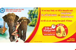 Vé máy bay Vietjet 0 Đồng cho đường bay TPHCM đi Chiang mai, Phuket